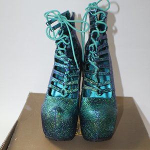 Privileged By J.C Dossier Whaam Teal Stilleto Size 8